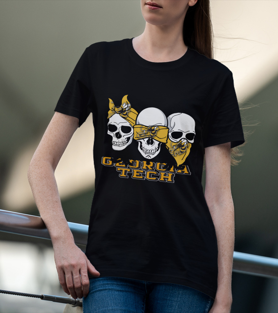 3 Skull Yellow Jackets Georgia Tech T-Shirt