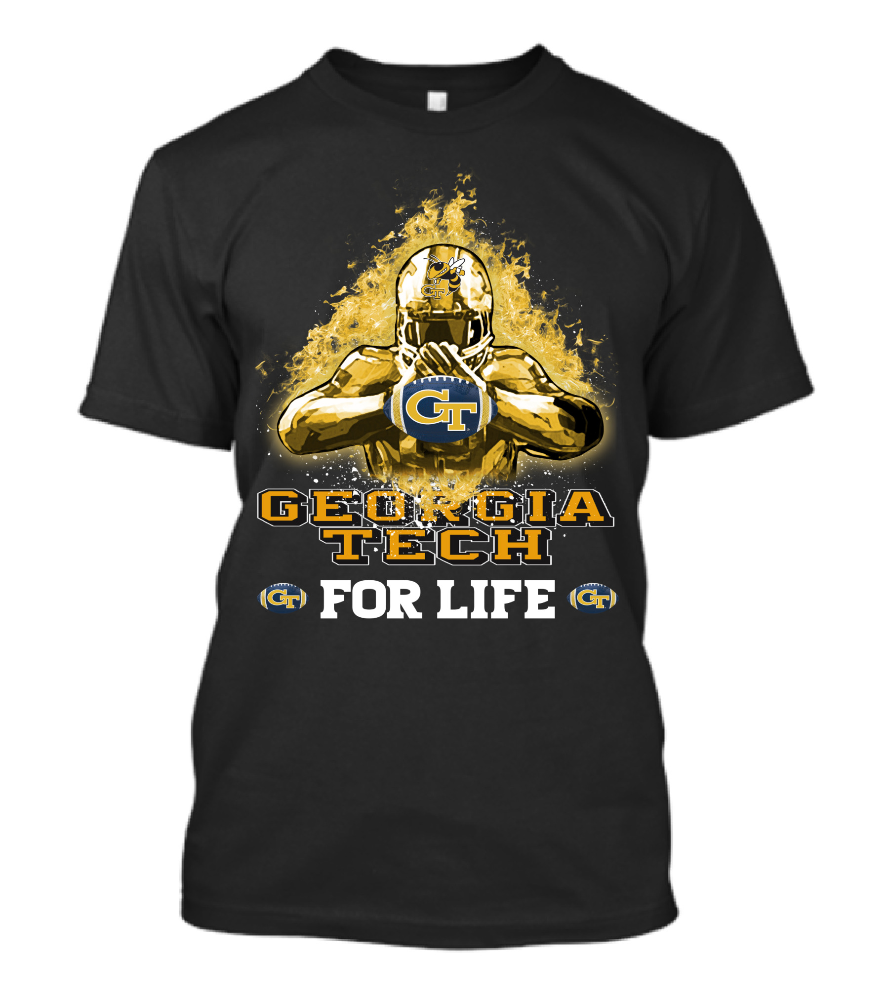 Georgia Tech GT Yellow Jackets Football Helmet For Life T-Shirt
