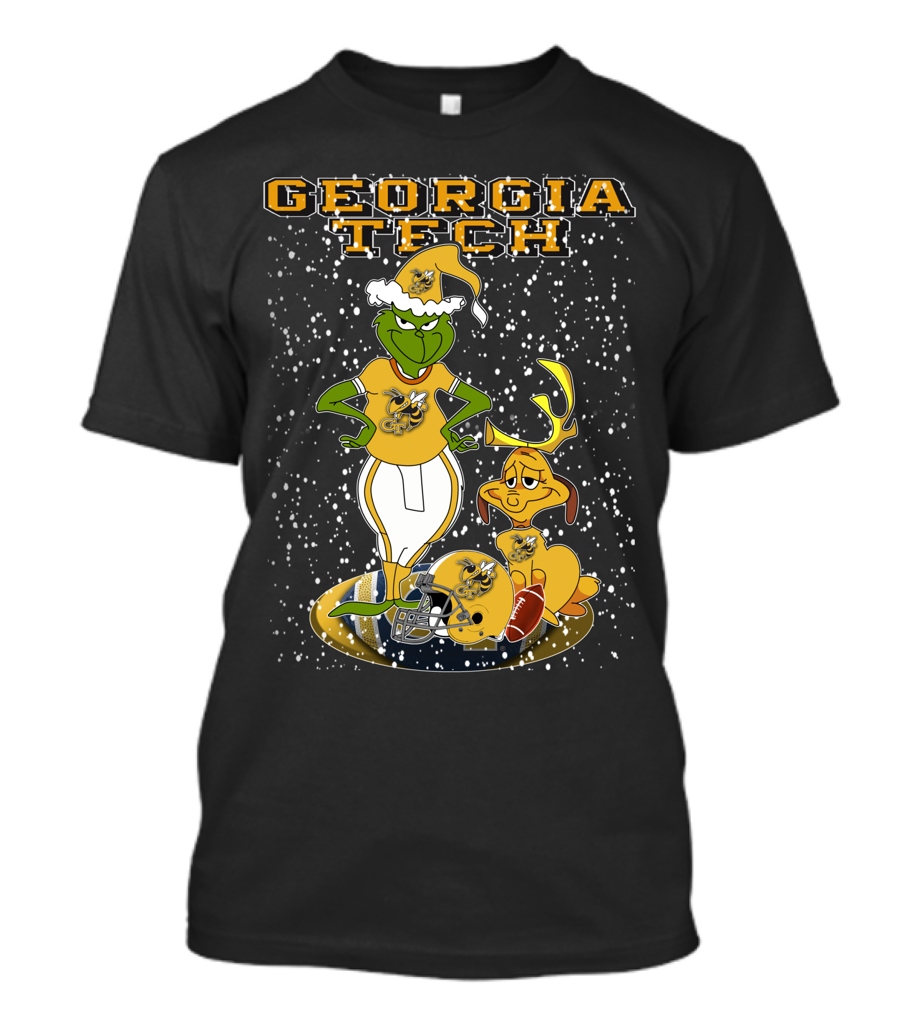 Georgia Tech Grinchxmas Yellow Jackets Christmas Football T-Shirt