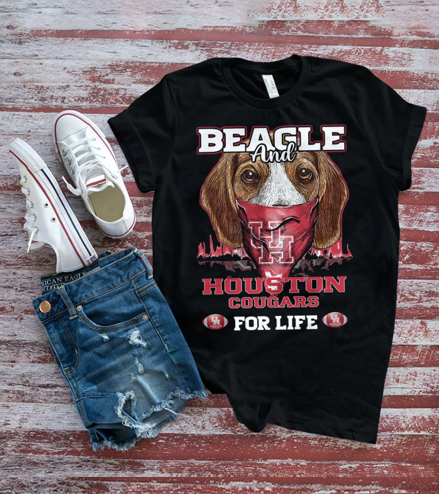 Beagle And Houston Cougars For Life T-Shirt