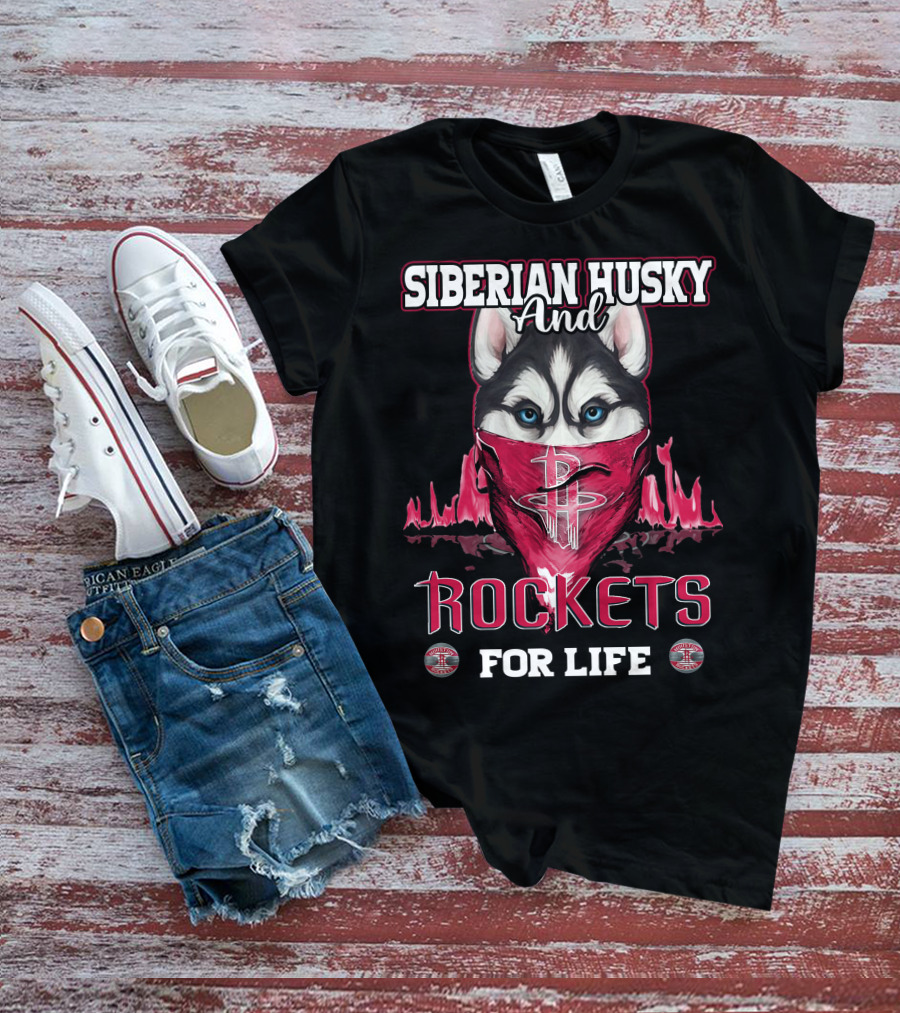 Siberian Husky And Rockets For Life T-Shirt