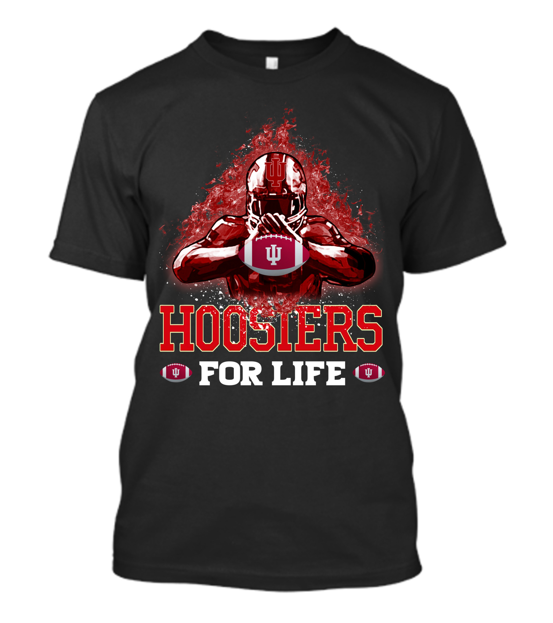 Hoosiers For Life Indiana Hoosiers Football Player With IU T-Shirt