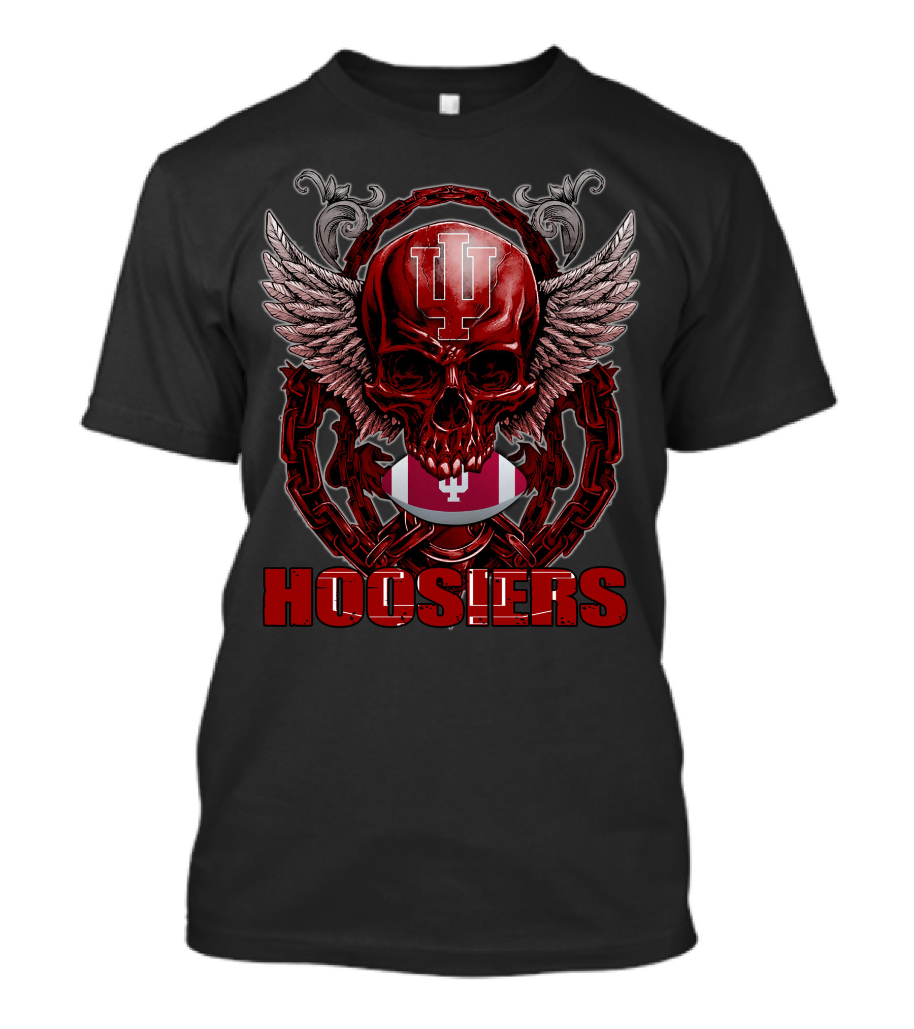 Indiana Hoosiers Winged Skull Emblem T-Shirt