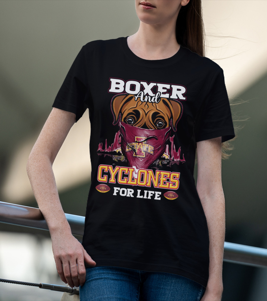 Boxer And Cyclones For Life Iowa State T-Shirt
