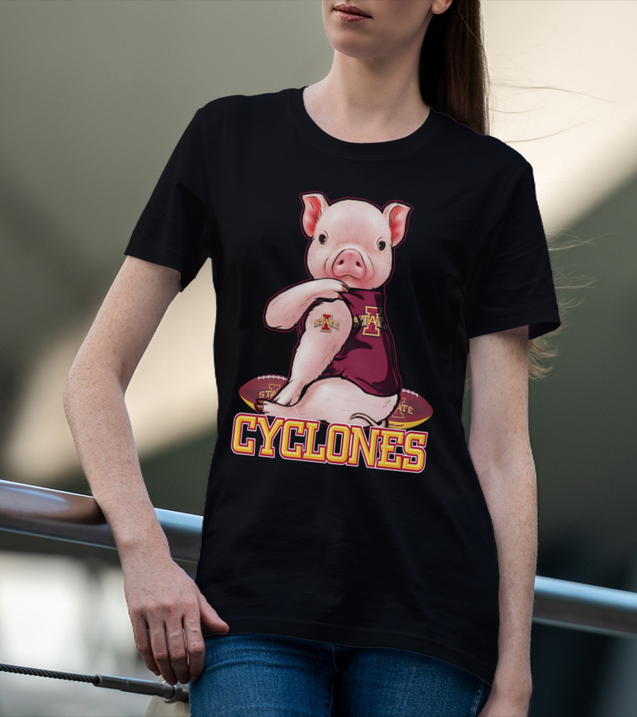 Iowa State Cyclones Pig With Football T-Shirt