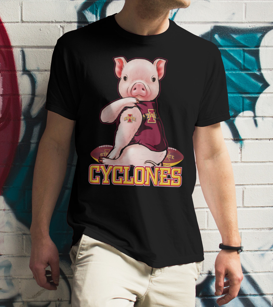 Iowa State Cyclones Pig With Football T-Shirt
