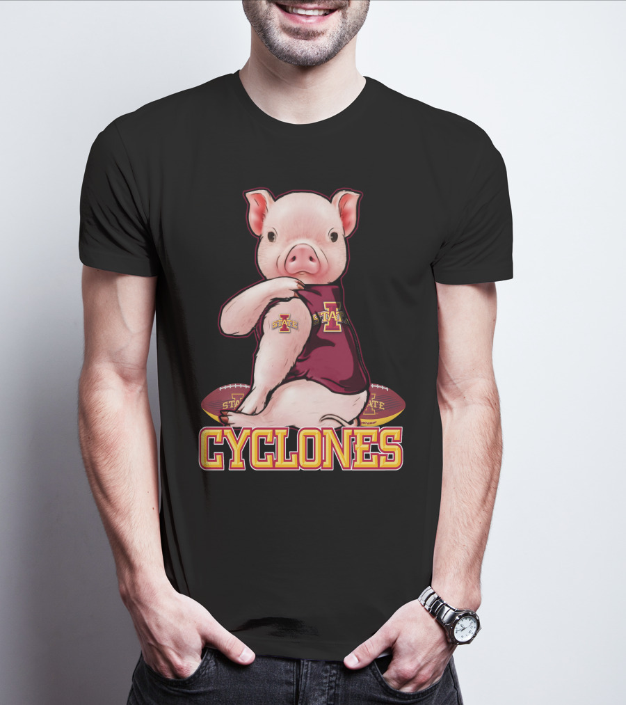 Iowa State Cyclones Pig With Football T-Shirt