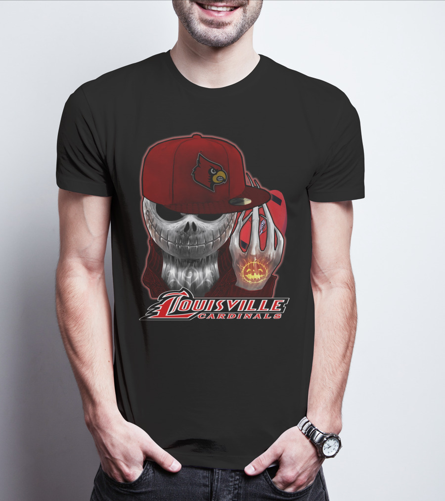 Jackskull Louisville Cardinals Halloween Pumpkin T-Shirt