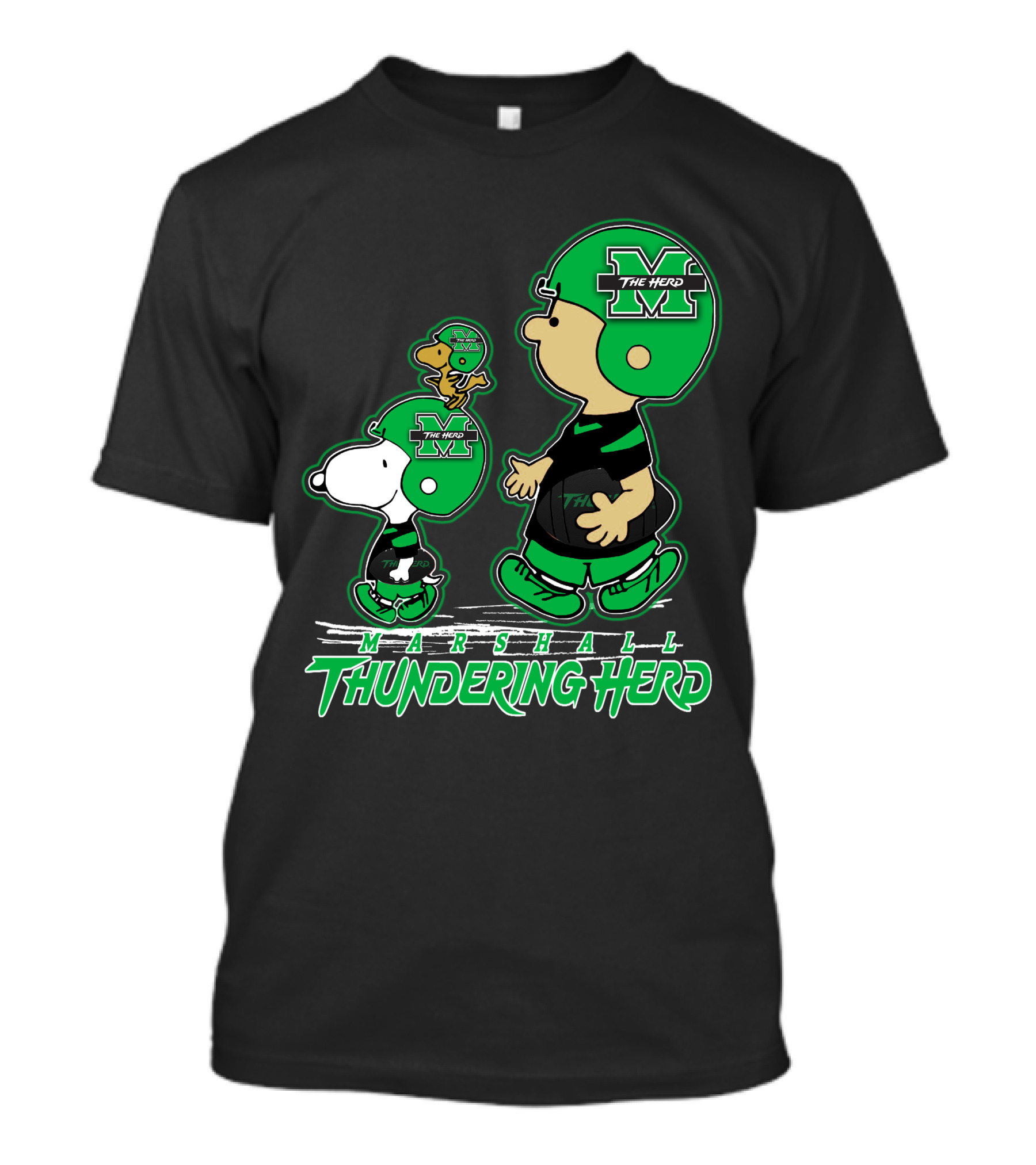 Marshall Thundering Herd Football Cartoon Characters T-Shirt