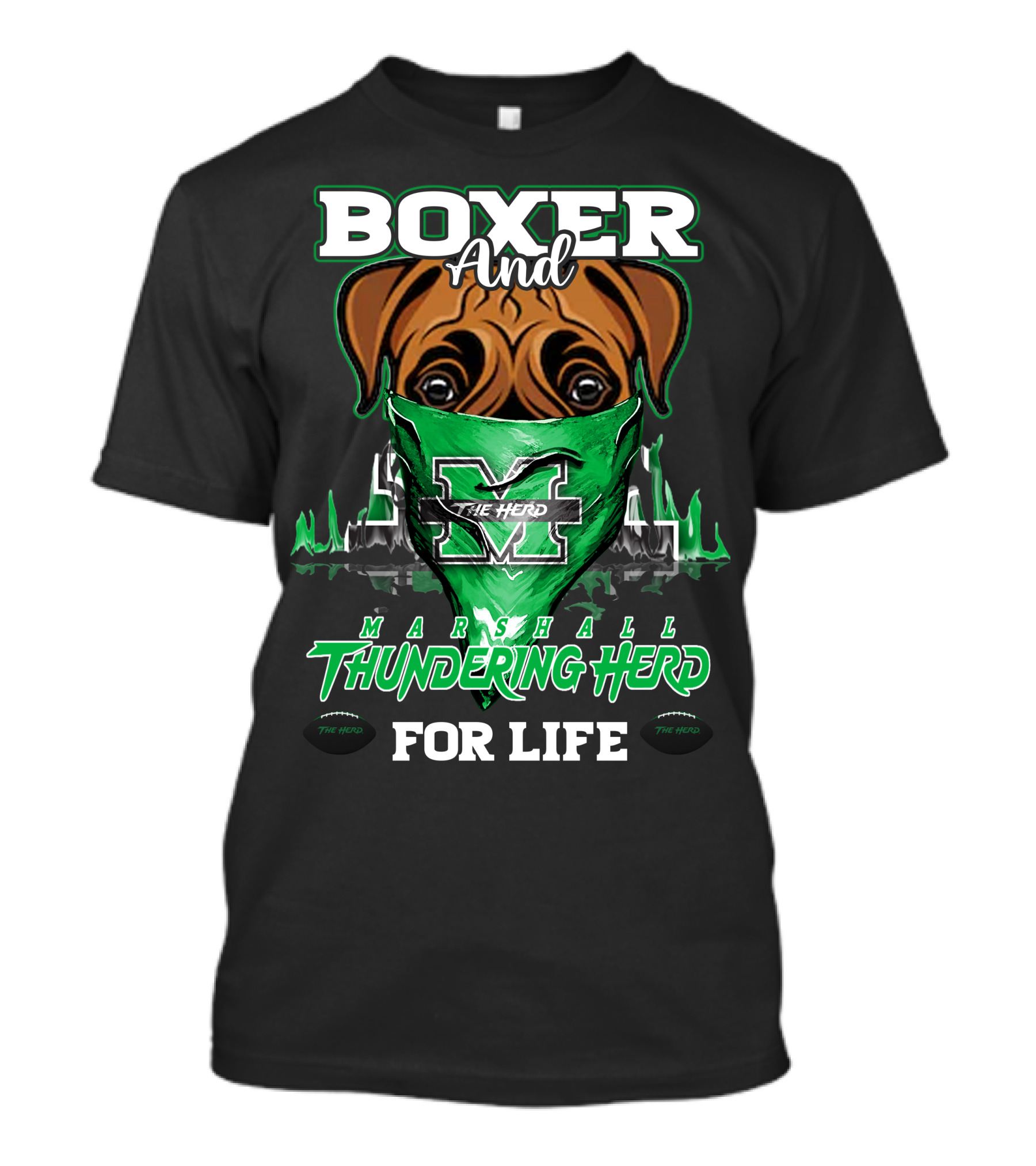 Boxer And Marshall Thundering Herd For Life The Herd T-Shirt