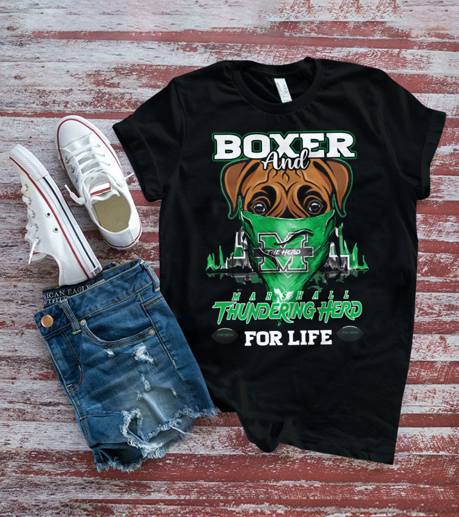 Boxer And Marshall Thundering Herd For Life The Herd T-Shirt