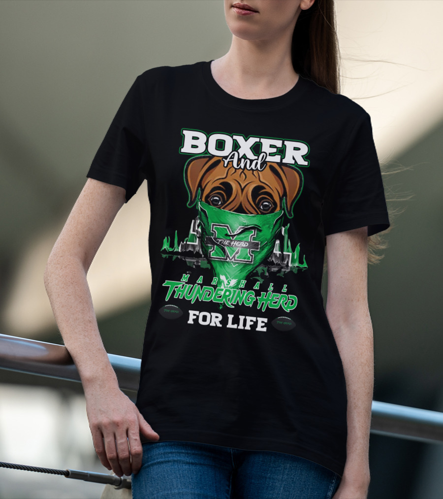 Boxer And Marshall Thundering Herd For Life The Herd T-Shirt