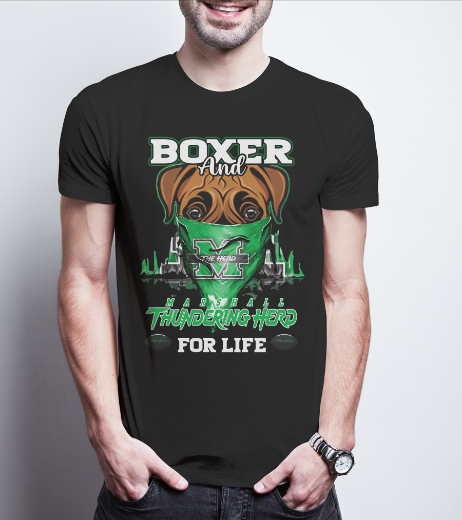 Boxer And Marshall Thundering Herd For Life The Herd T-Shirt