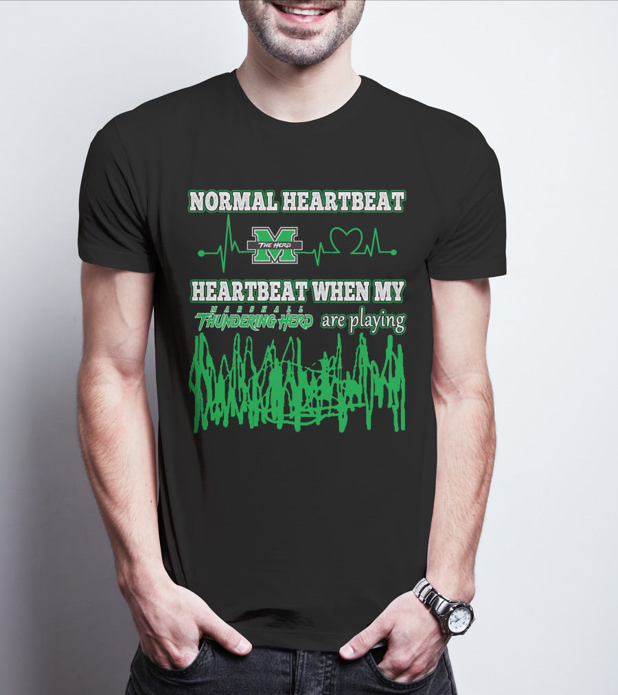 Normal Heartbeat Heartbeat When My Marshall Thundering Herd Are Playing T-Shirt