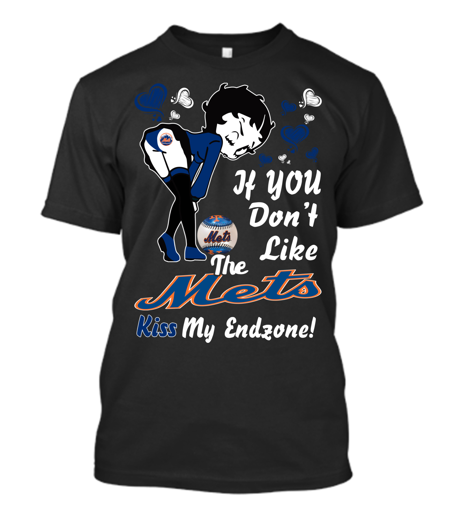 Betty Boop If You Don't Like The Mets Kiss My Endzone T-Shirt