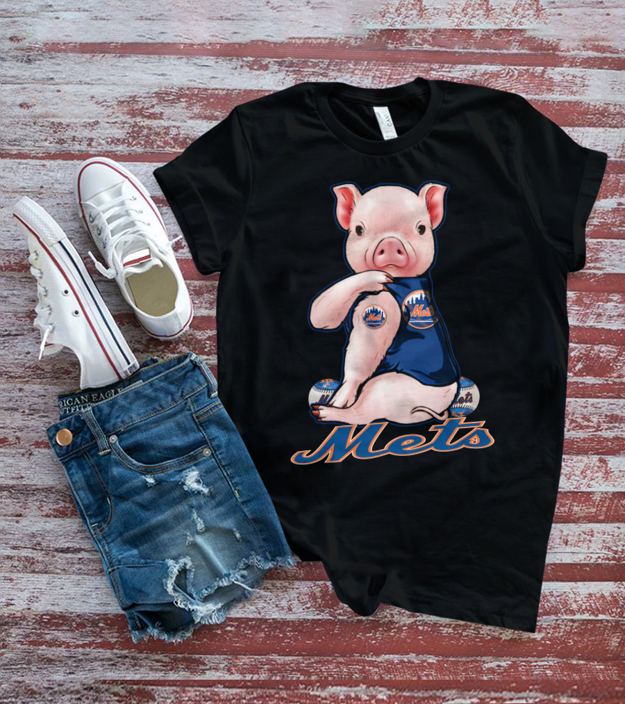 Mets Pig In New York Baseball Gear T-Shirt