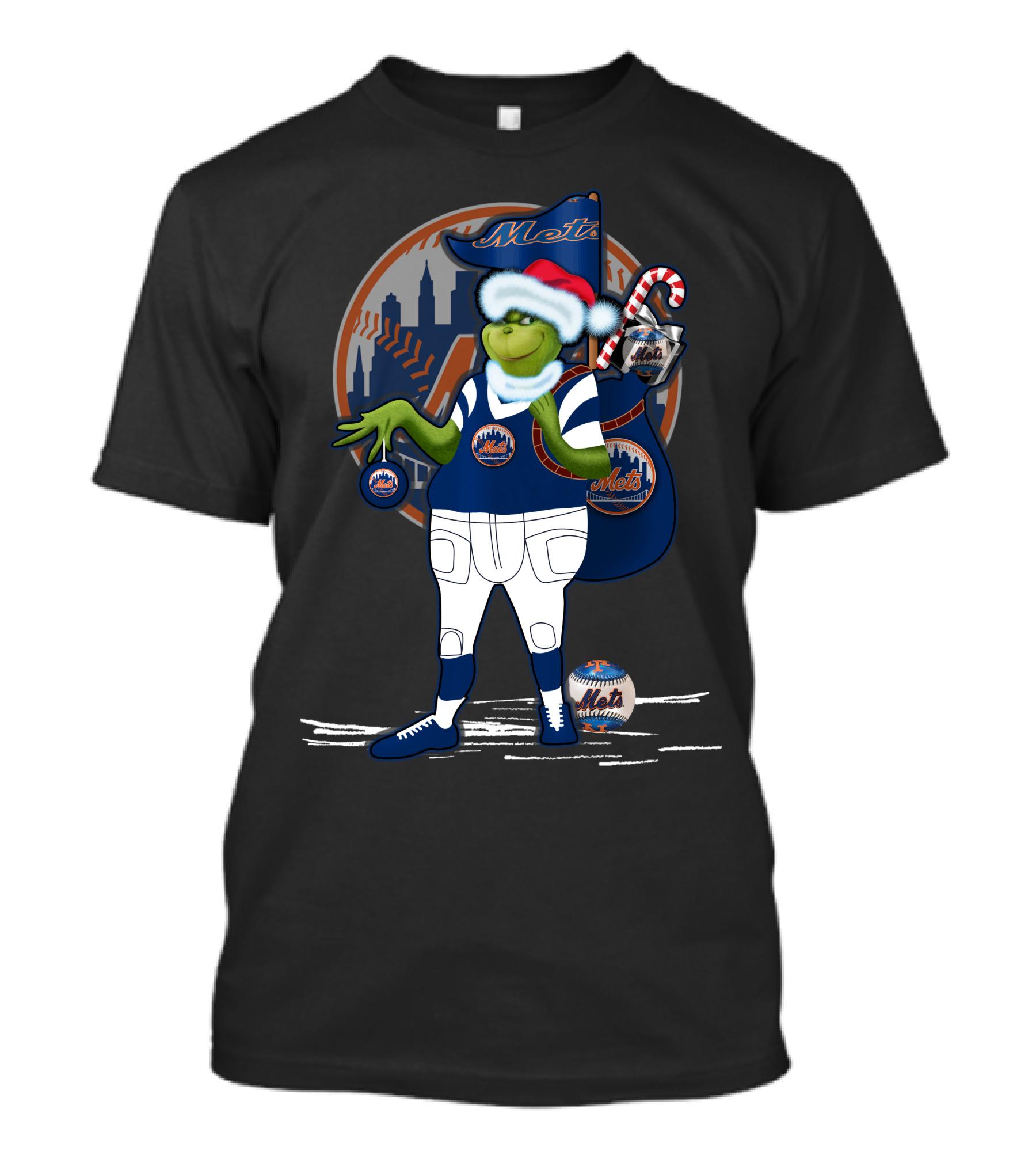 Grinchxmas New York Mets Holiday Baseball Fan T-Shirt