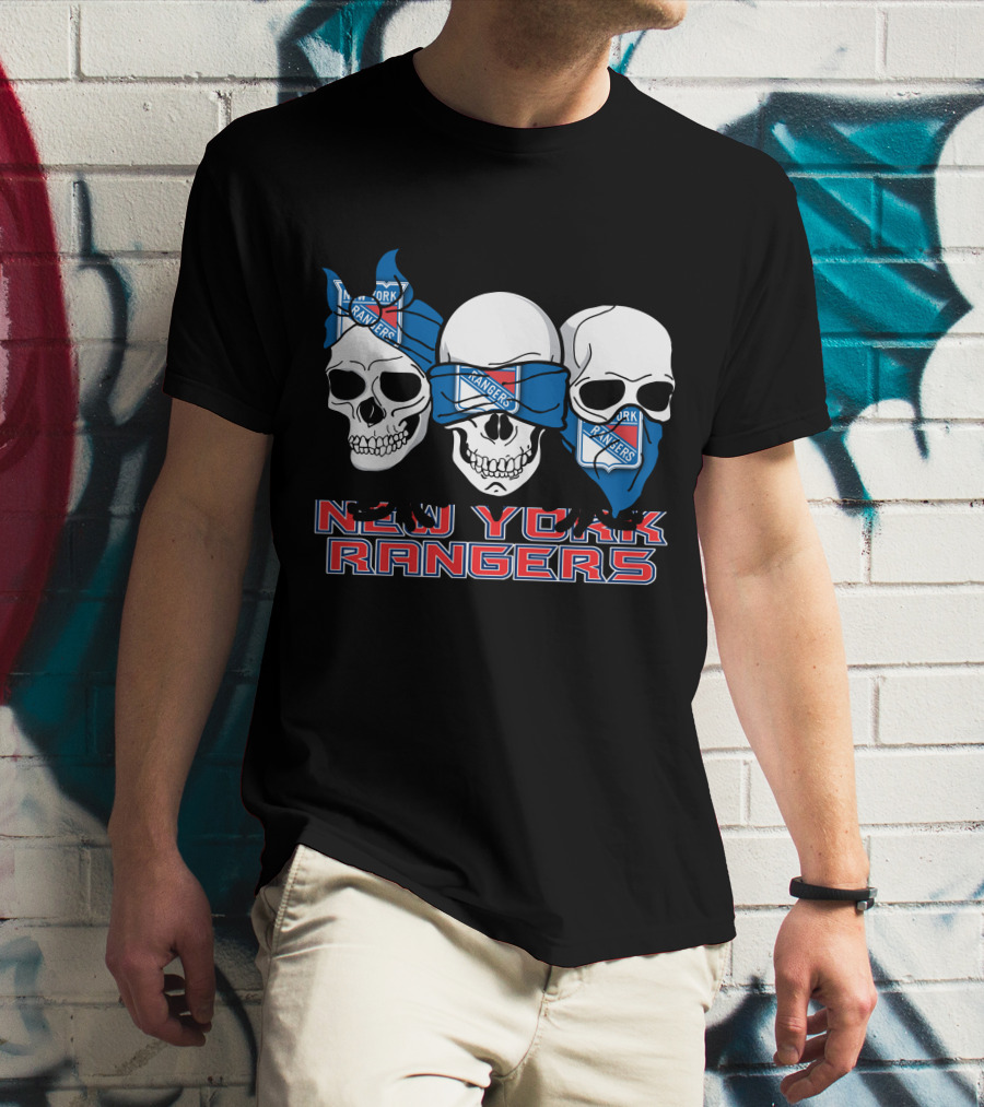 New York Rangers Skulls Fan T-Shirt