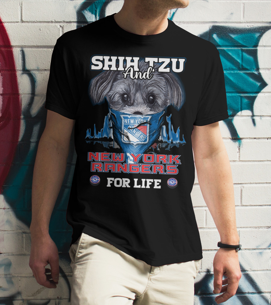 Shih Tzu And New York Rangers For Life T-Shirt
