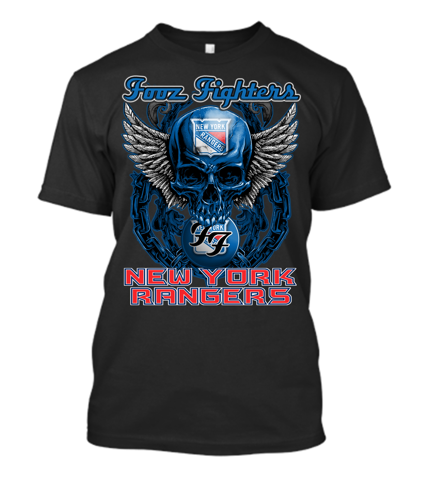 Foo Fighters New York Rangers Skull Wings T-Shirt