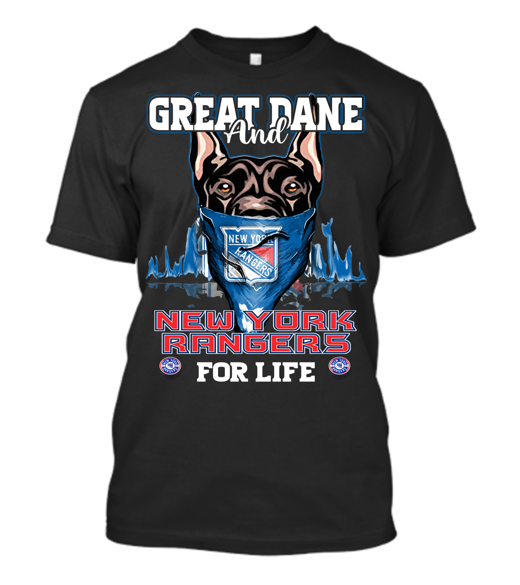 Great Dane And New York Rangers For Life T-Shirt