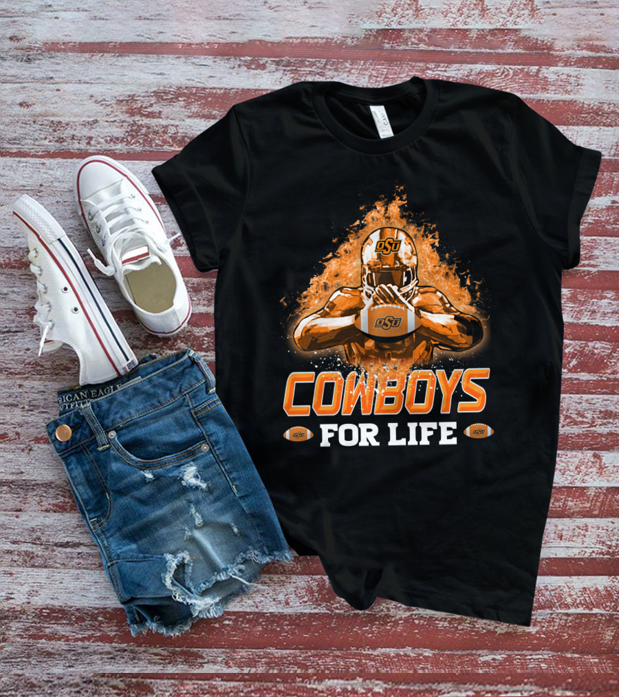 OSU Cowboys For Life Football T-Shirt
