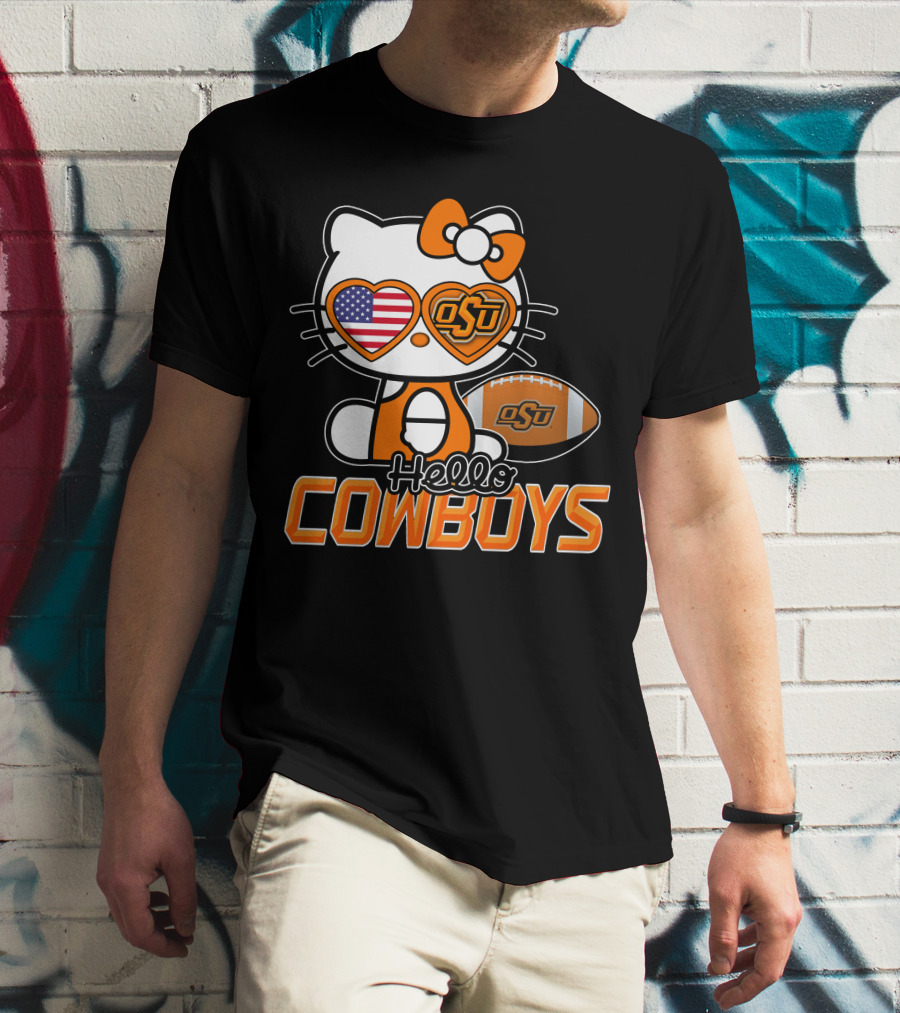 Hello Kitty OSU Cowboys Football Fan T-Shirt