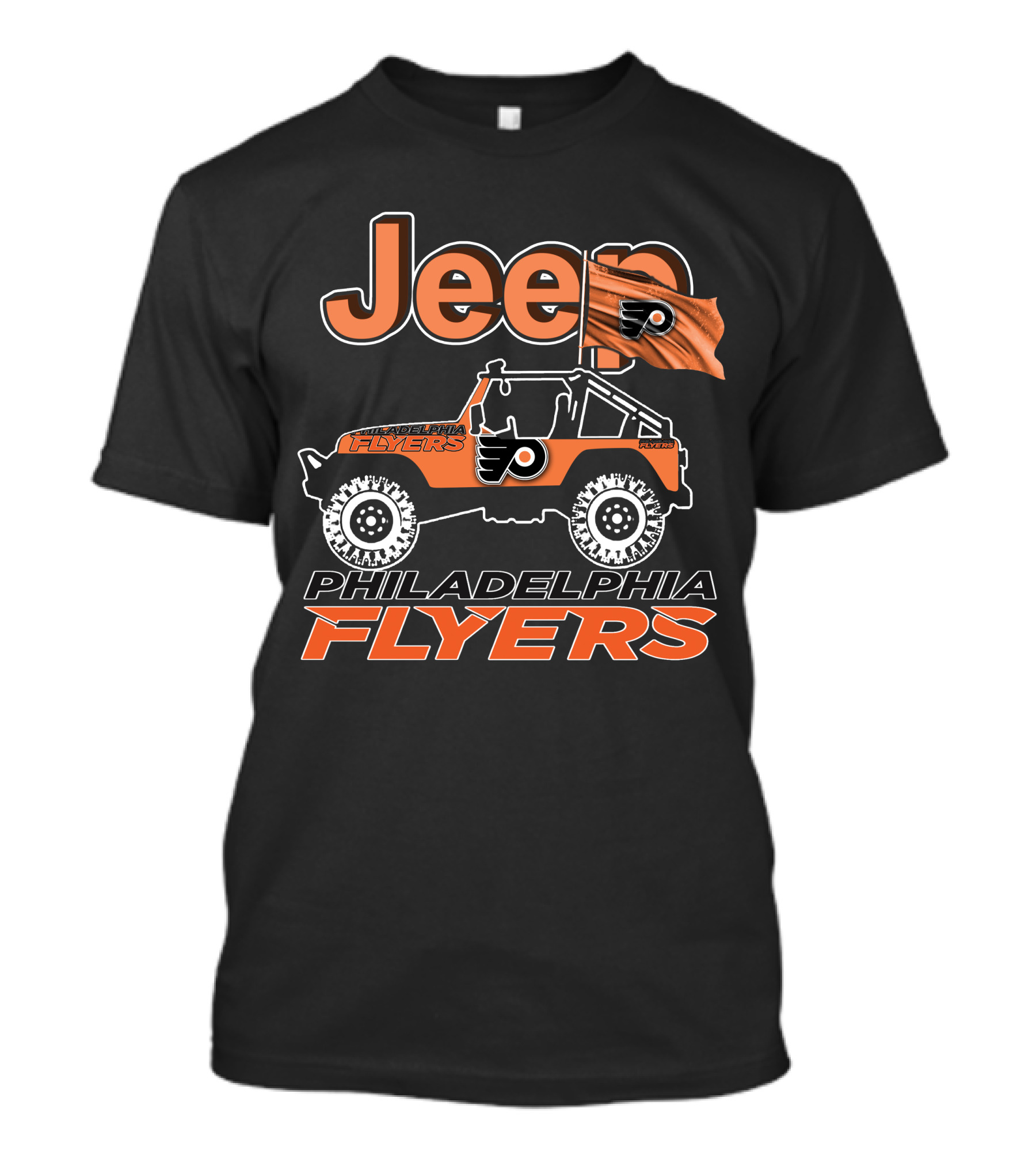 Jeep Philadelphia Flyers Off-Road Adventure Enthusiasts Fan Gear T-Shirt