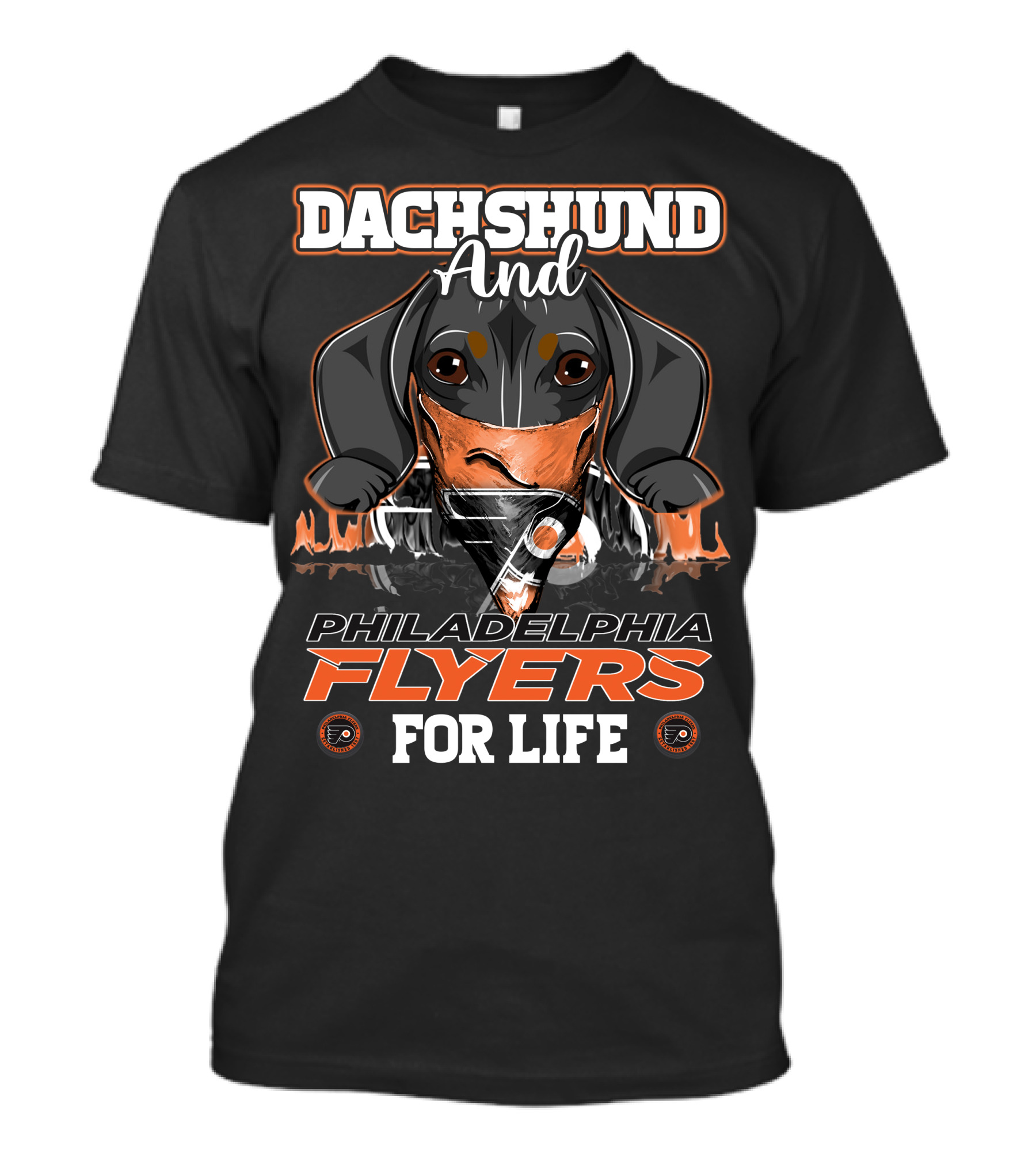 Dachshund And Philadelphia Flyers For Life T-Shirt