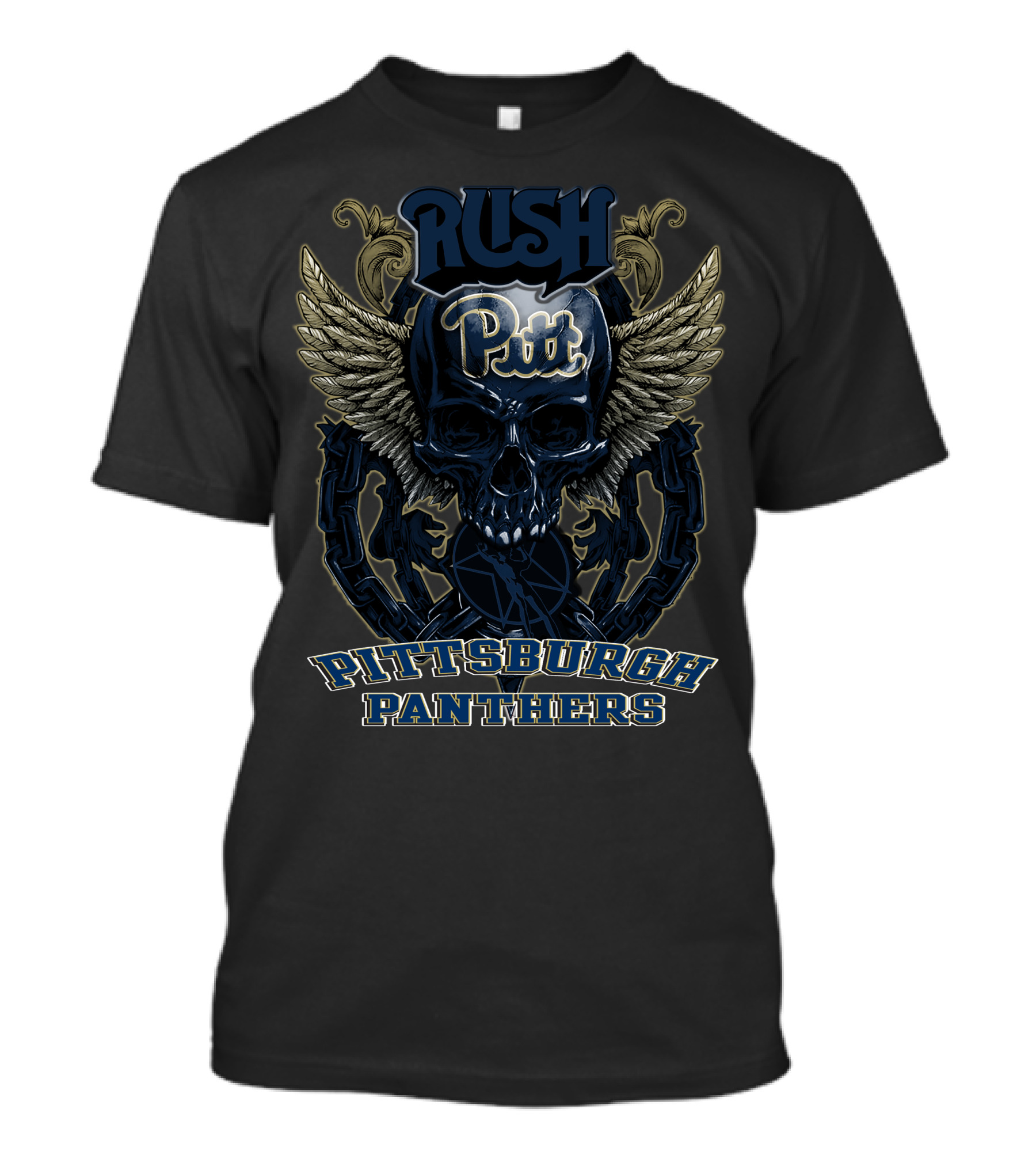 Rush Pitt Skull Wings Pittsburgh Panthers T-Shirt