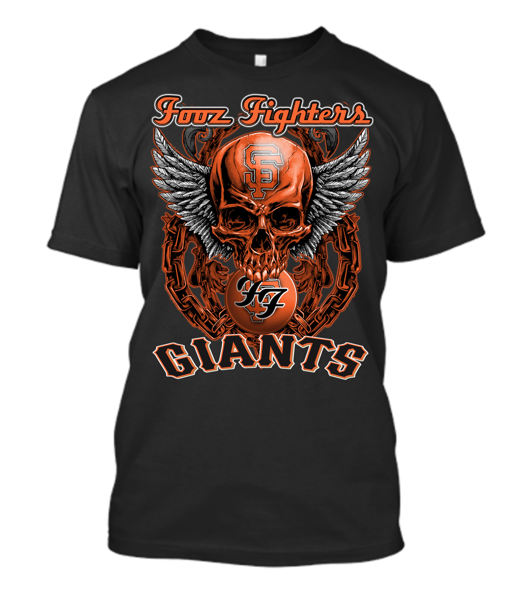 Foo Fighters SF Giants Skull Wings Chains T-Shirt
