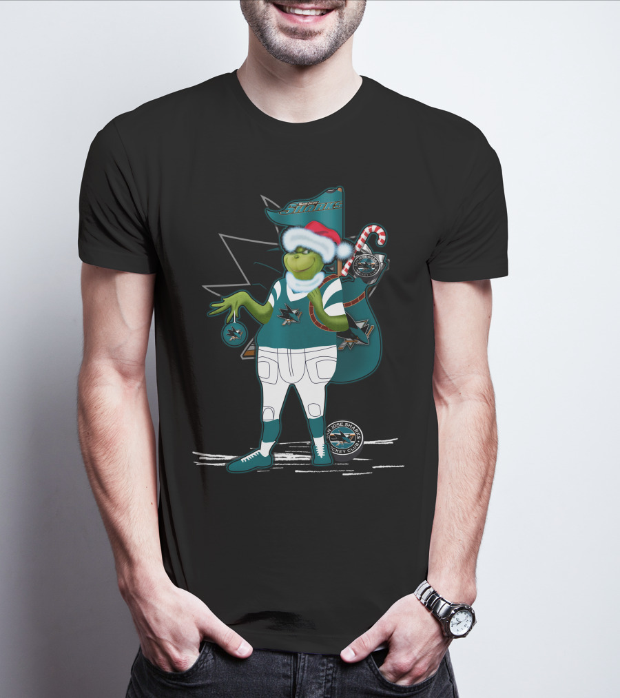 Grinchxmas San Jose Sharks Hockey Holiday T-Shirt