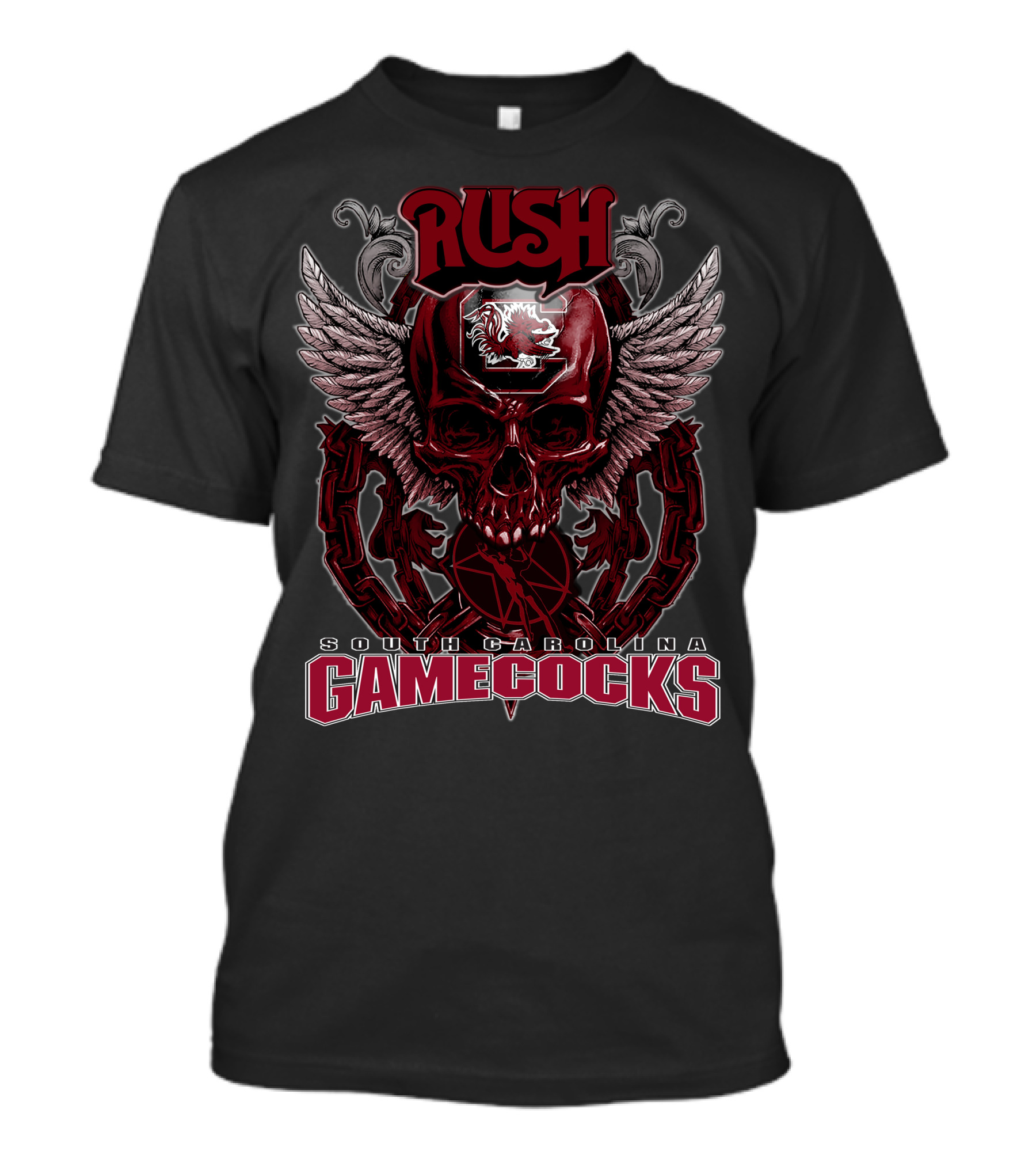 RUSH South Carolina Gamecocks Skull Wings T-Shirt