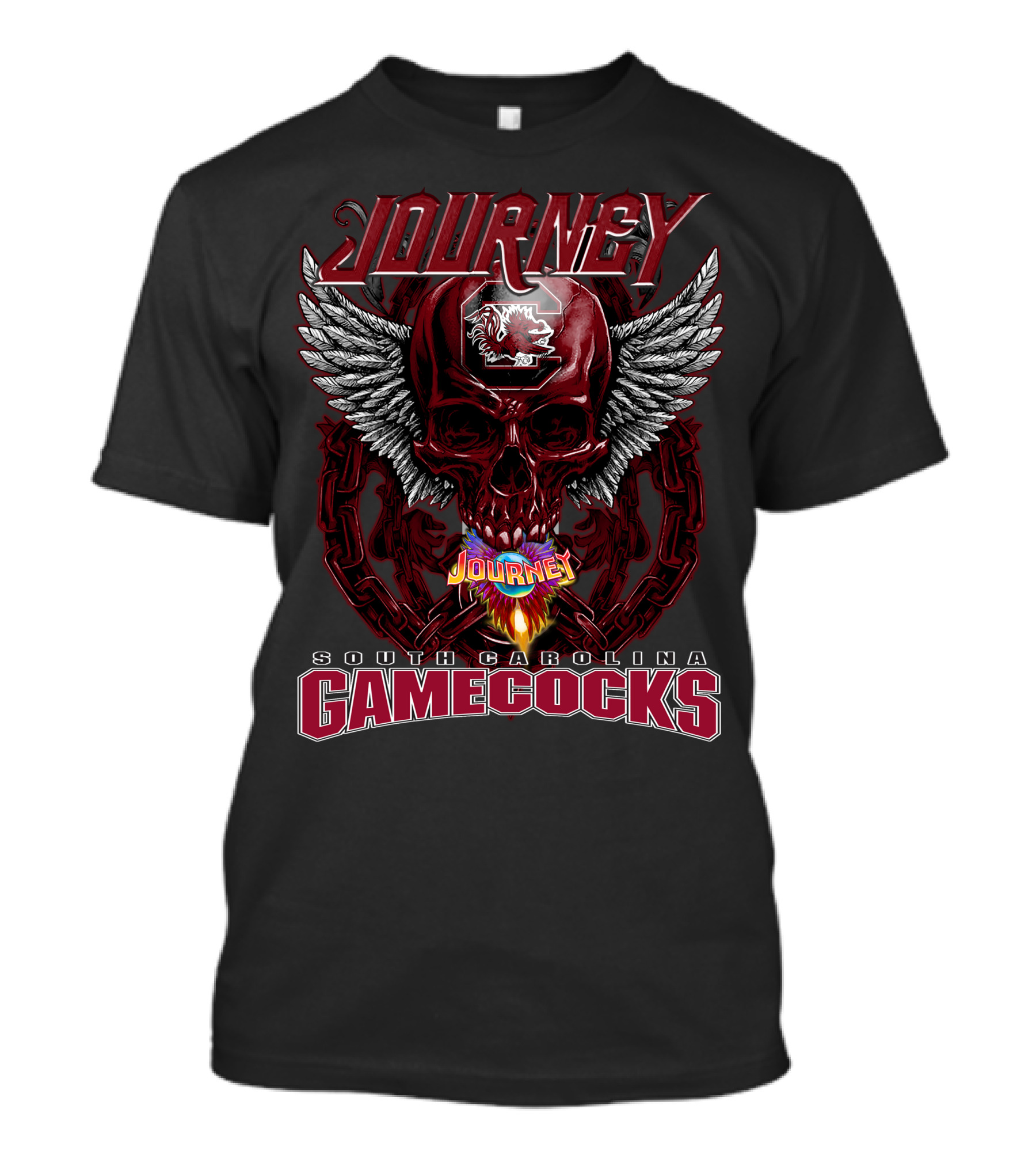 Journey South Carolina Gamecocks Skull Wings T-Shirt