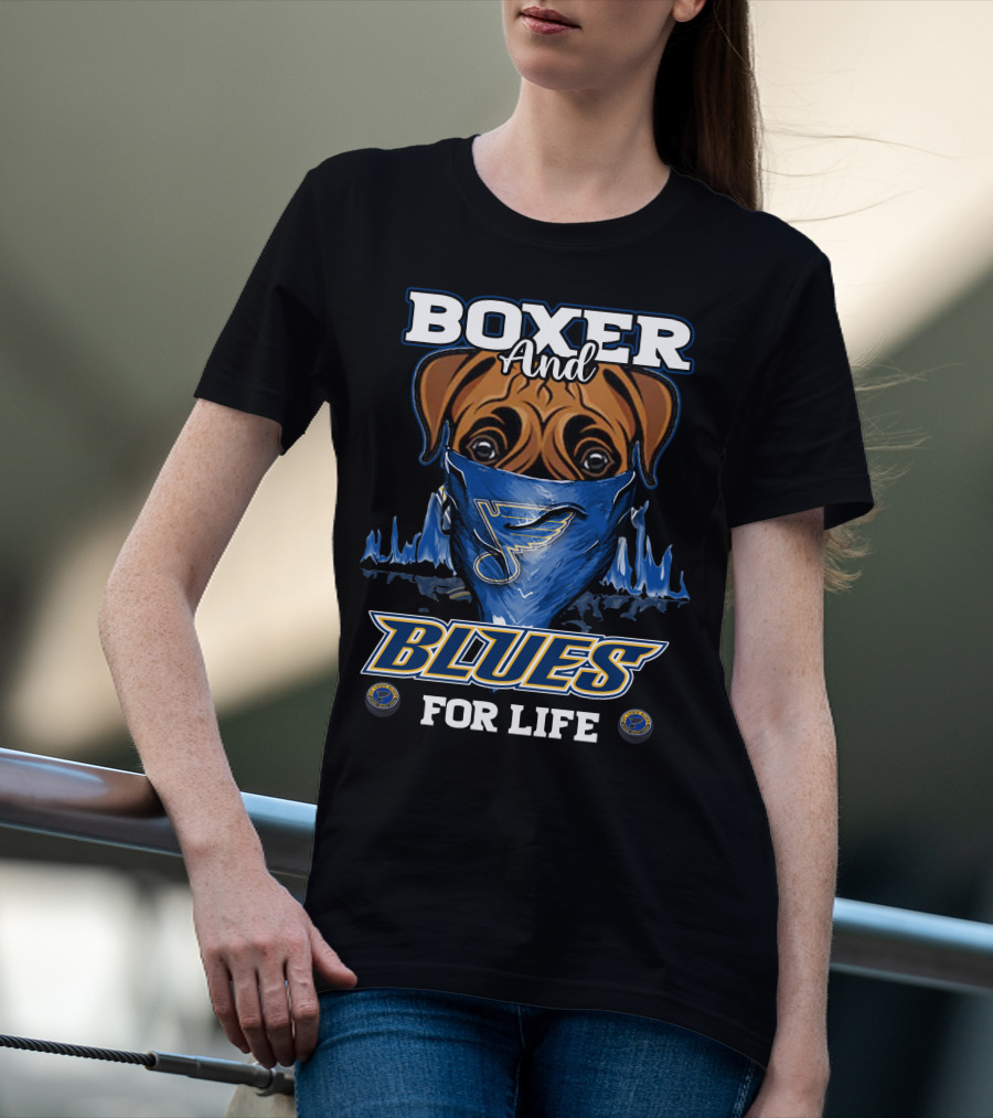 Boxer And Blues For Life St. Louis Blues T-Shirt