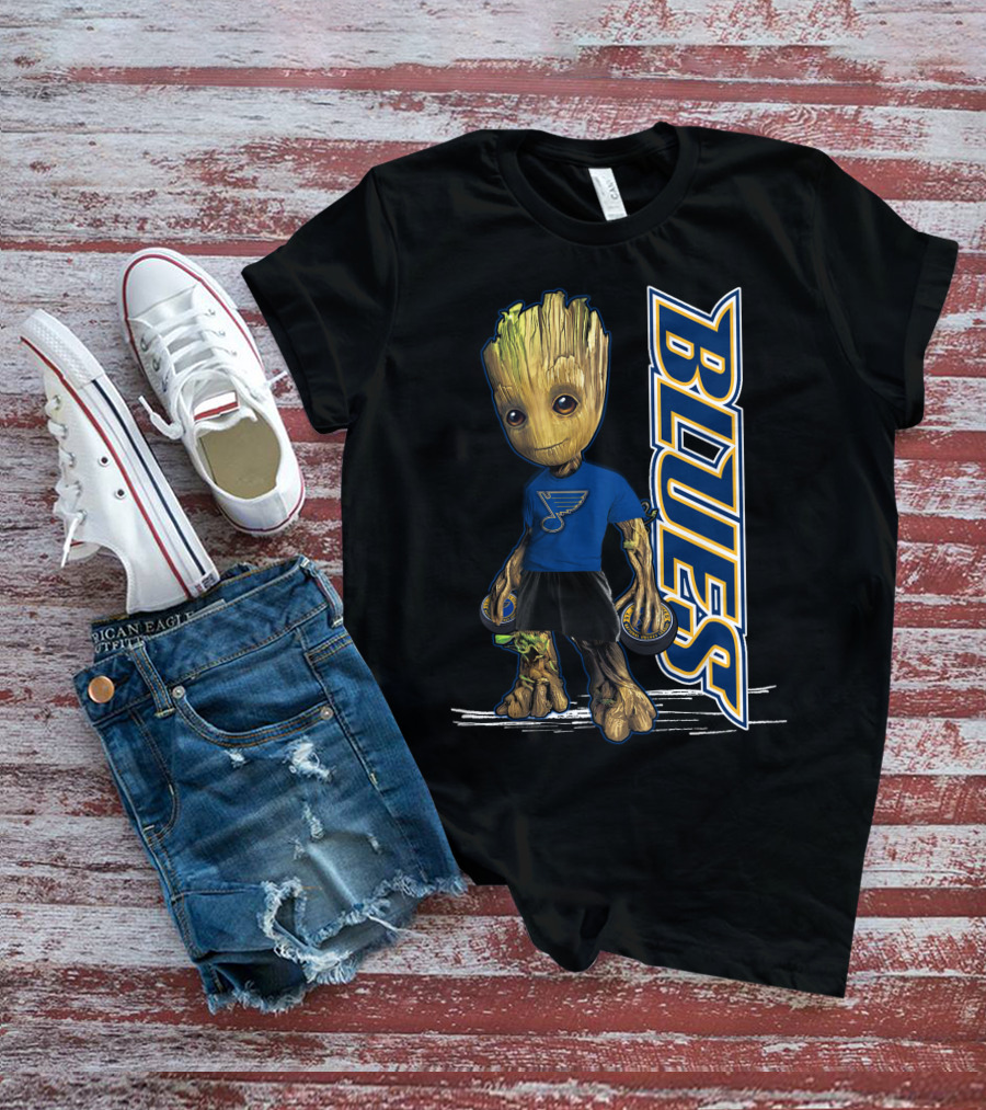 Groot St. Louis Blues NHL Character Crossover T-Shirt