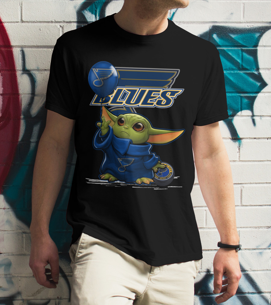 Yoda Baby St. Louis Blues Logo Balloon T-Shirt
