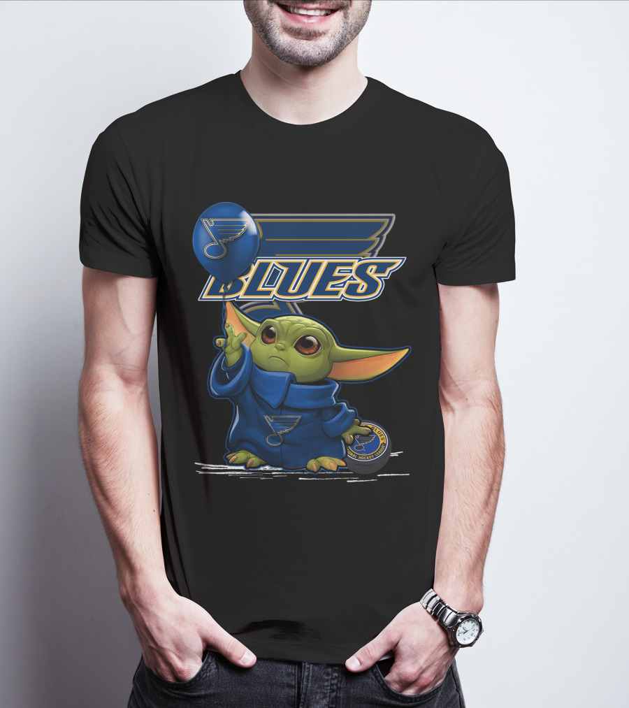 Yoda Baby St. Louis Blues Logo Balloon T-Shirt