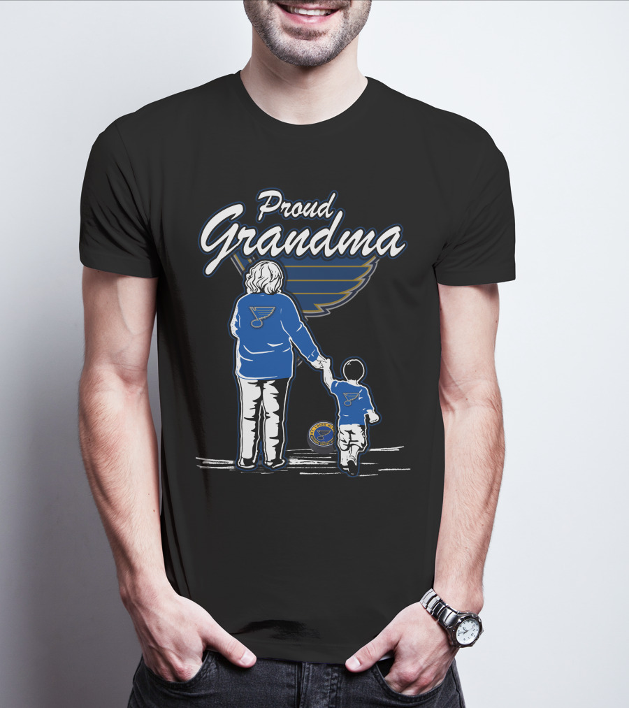 Proud Grandma St. Louis Blues Hockey Family Fan T-Shirt