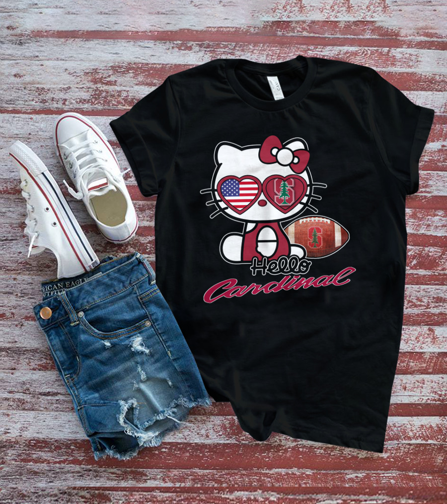 Hello Kitty Stanford Cardinal Football USA T-Shirt