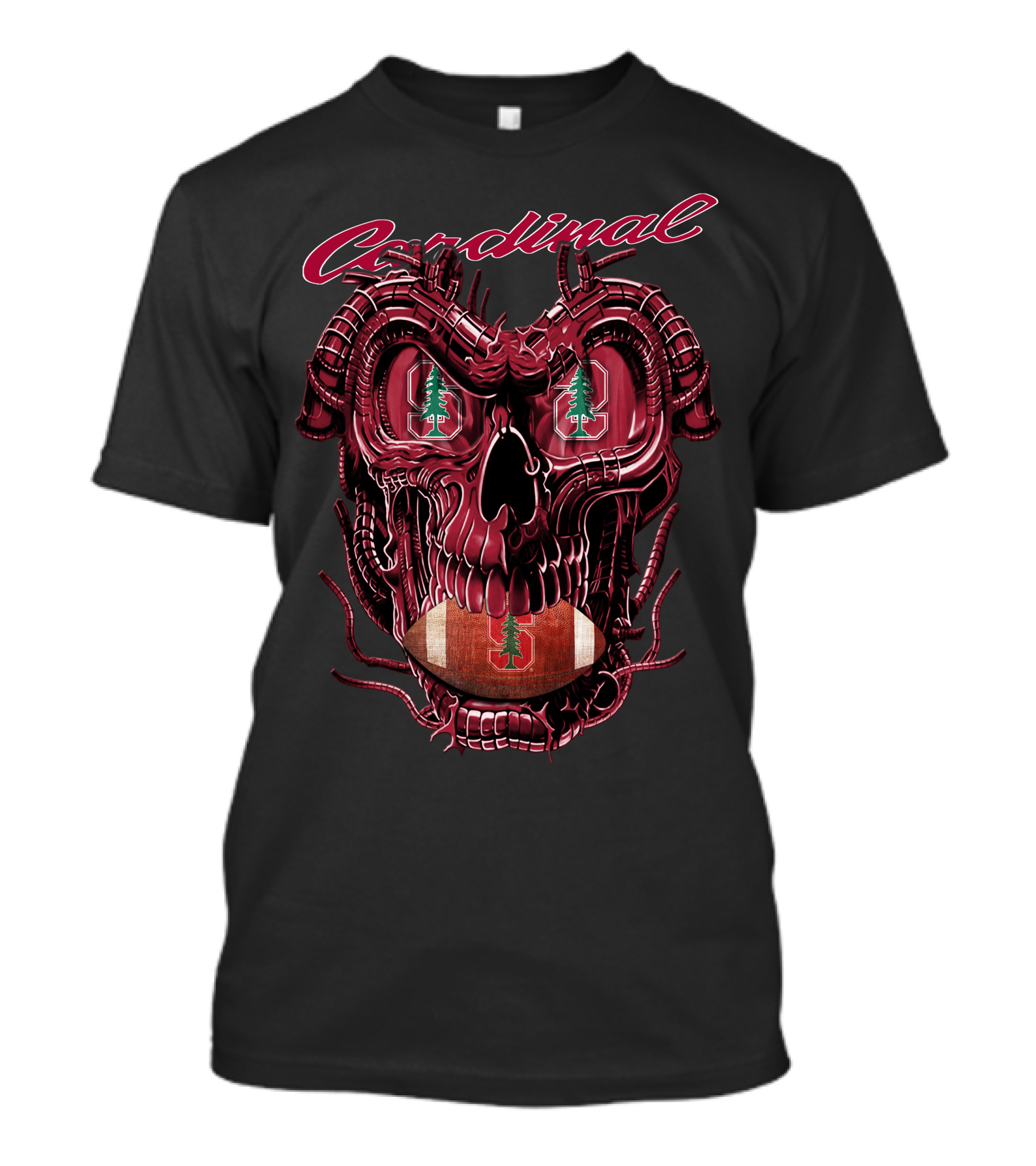 Cardinal Dragonskull Stanford Football Logo With Tree T-Shirt