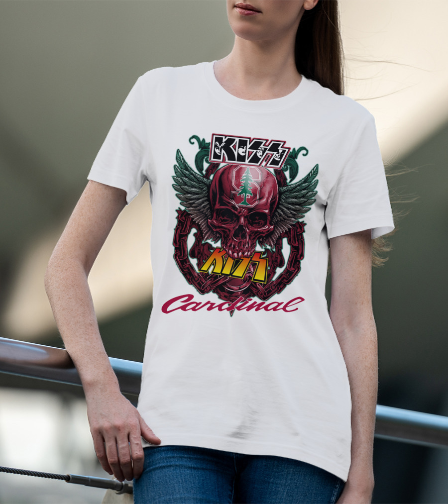 KISS Stanford Cardinal Winged Skull Chains T-Shirt