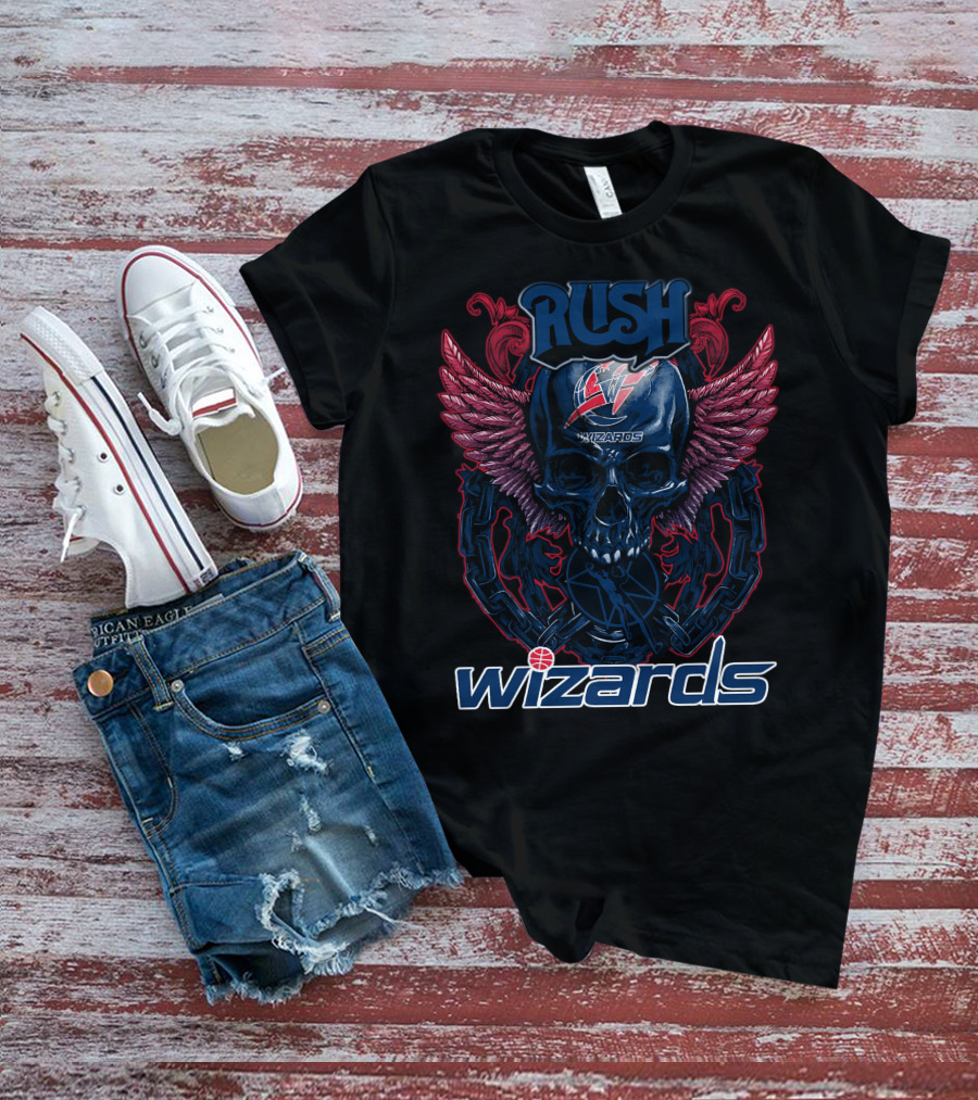 Rush Washington Wizards Skull Wings T-Shirt