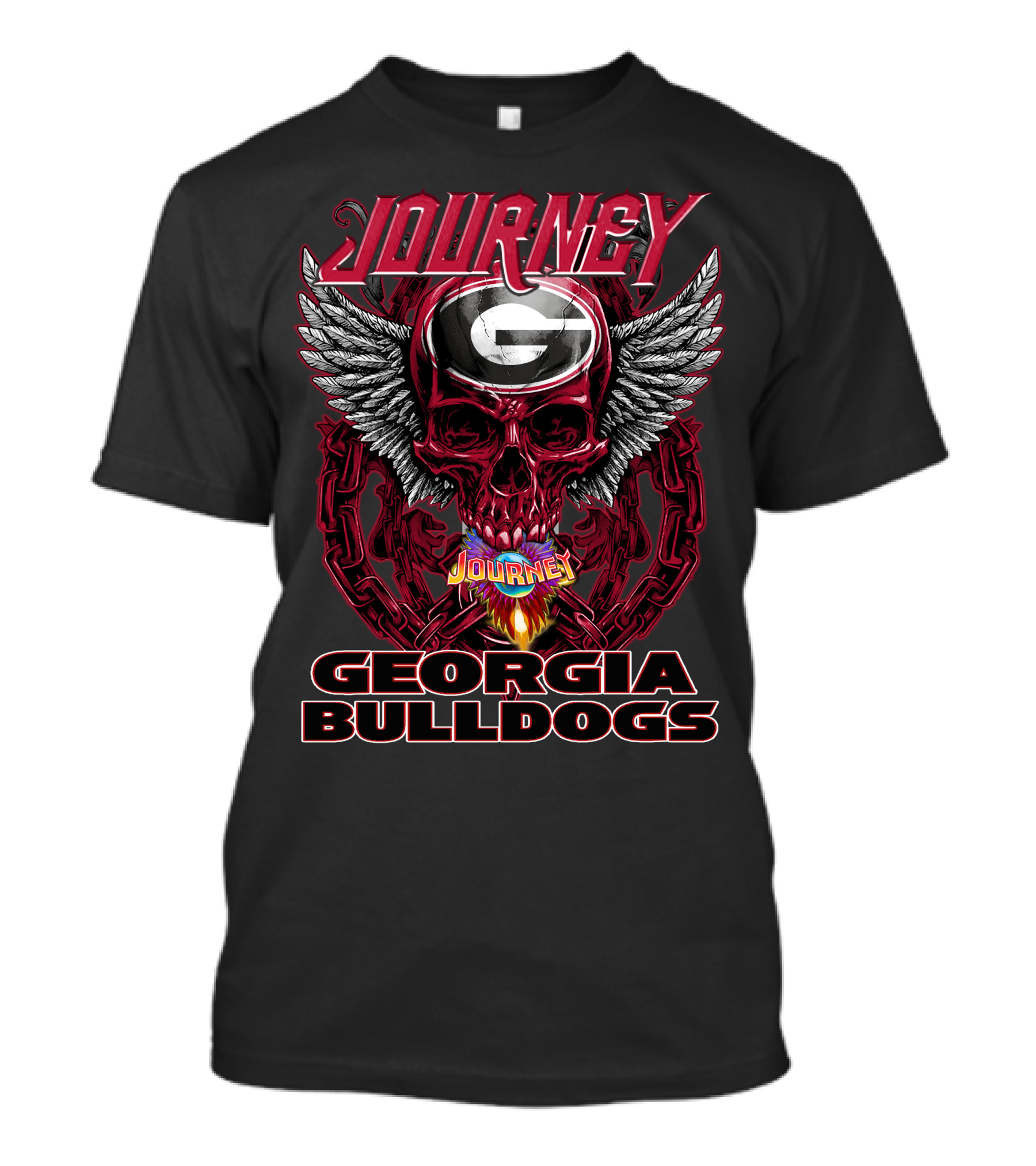 Journey Georgia Bulldogs Skull Wings T-Shirt