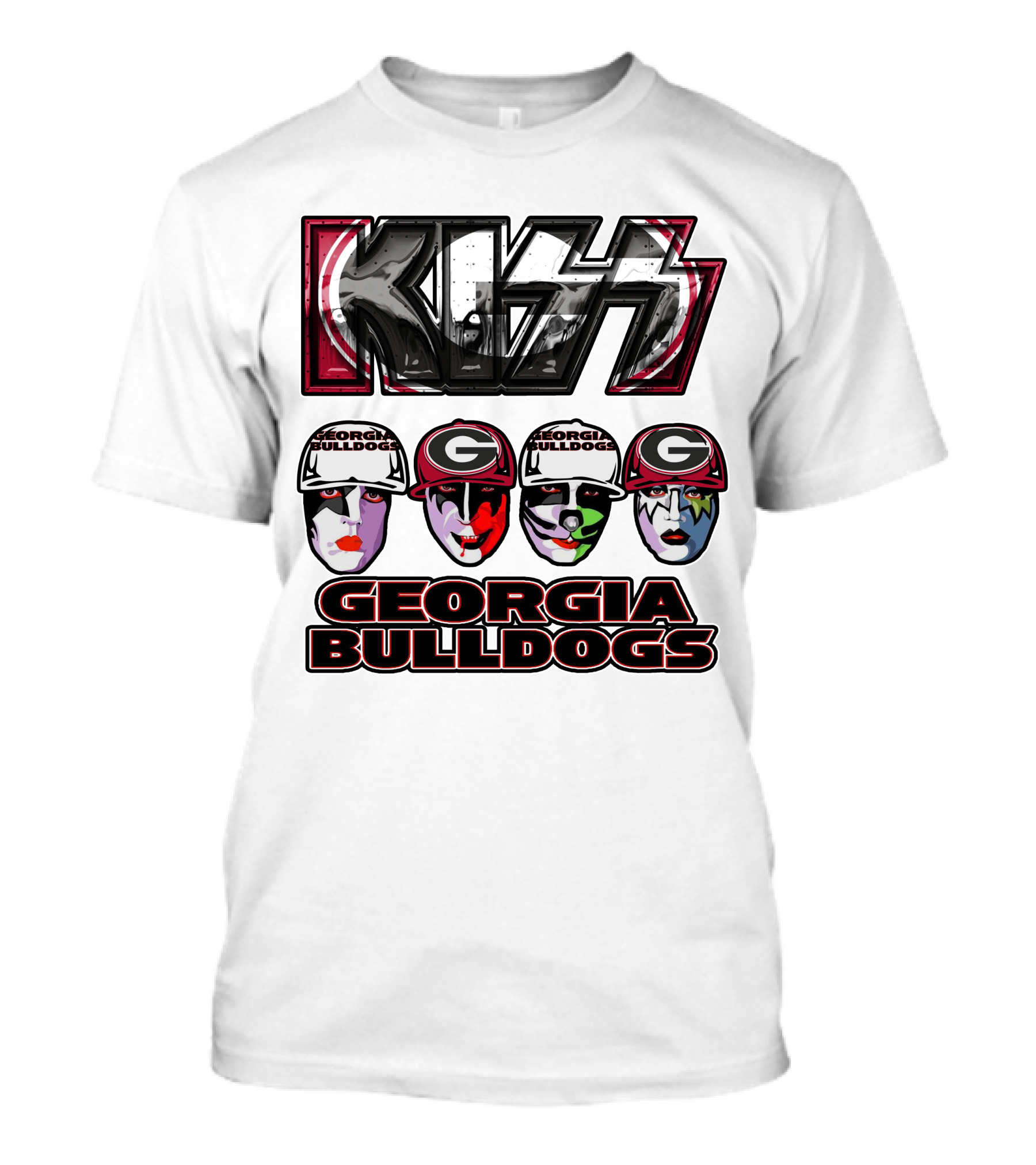 KISS Georgia Bulldogs Mascots Rock Band Makeup T-Shirt