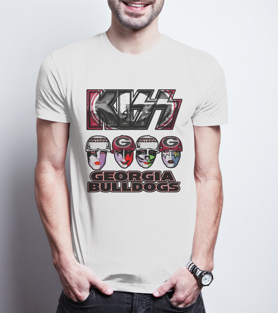 KISS Georgia Bulldogs Mascots Rock Band Makeup T-Shirt