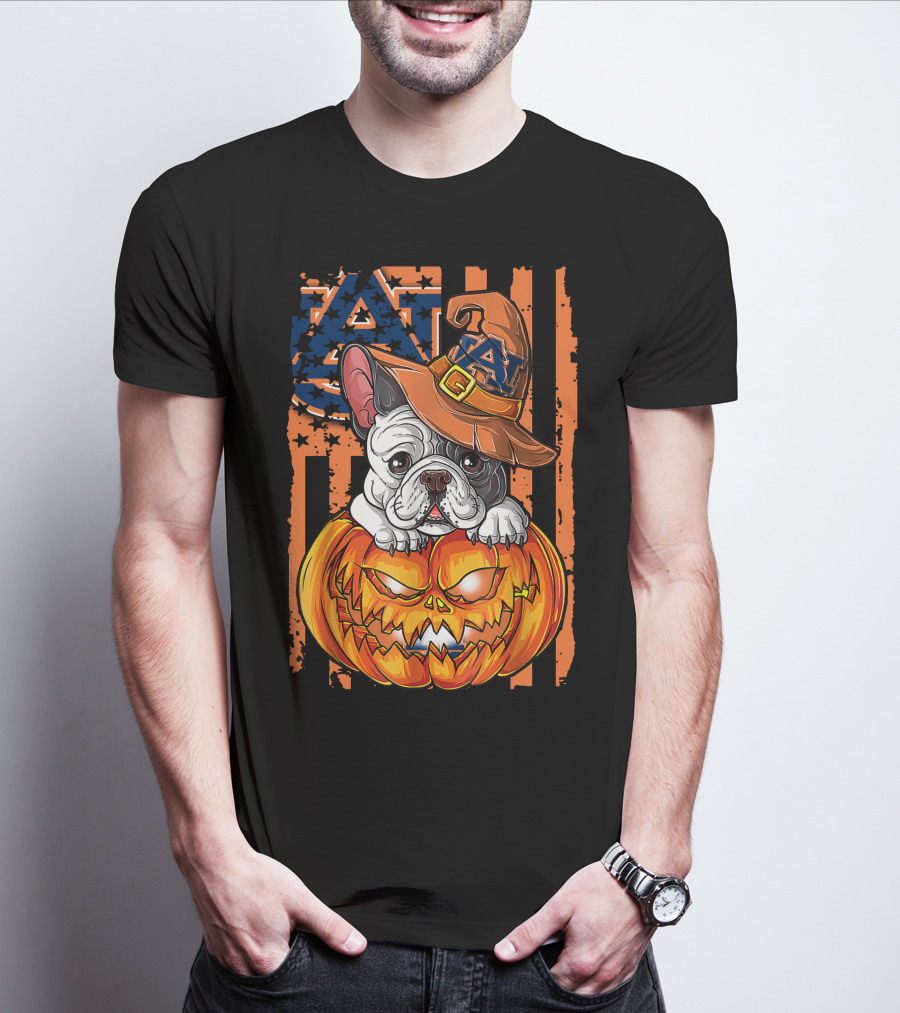 Auburn Tigers Bulldog Halloween Pumpkin T-Shirt