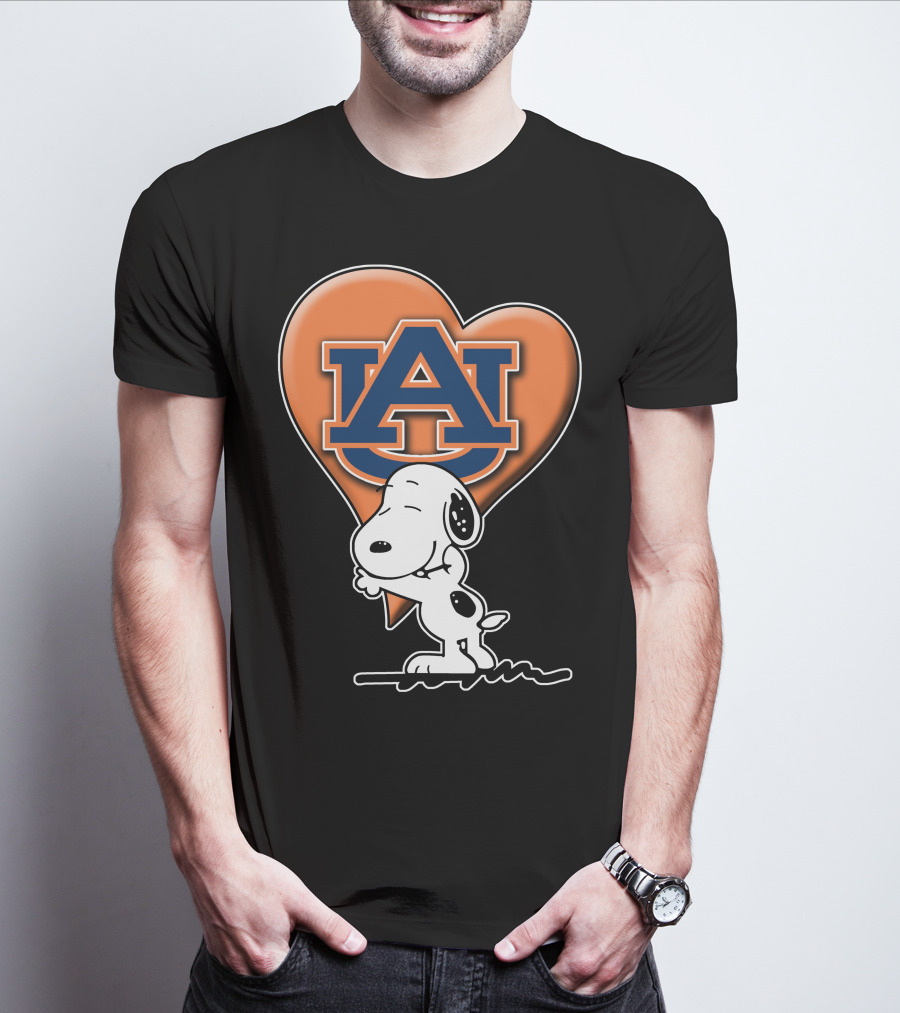 Snoopy Auburn Tigers Heart Fan T-Shirt