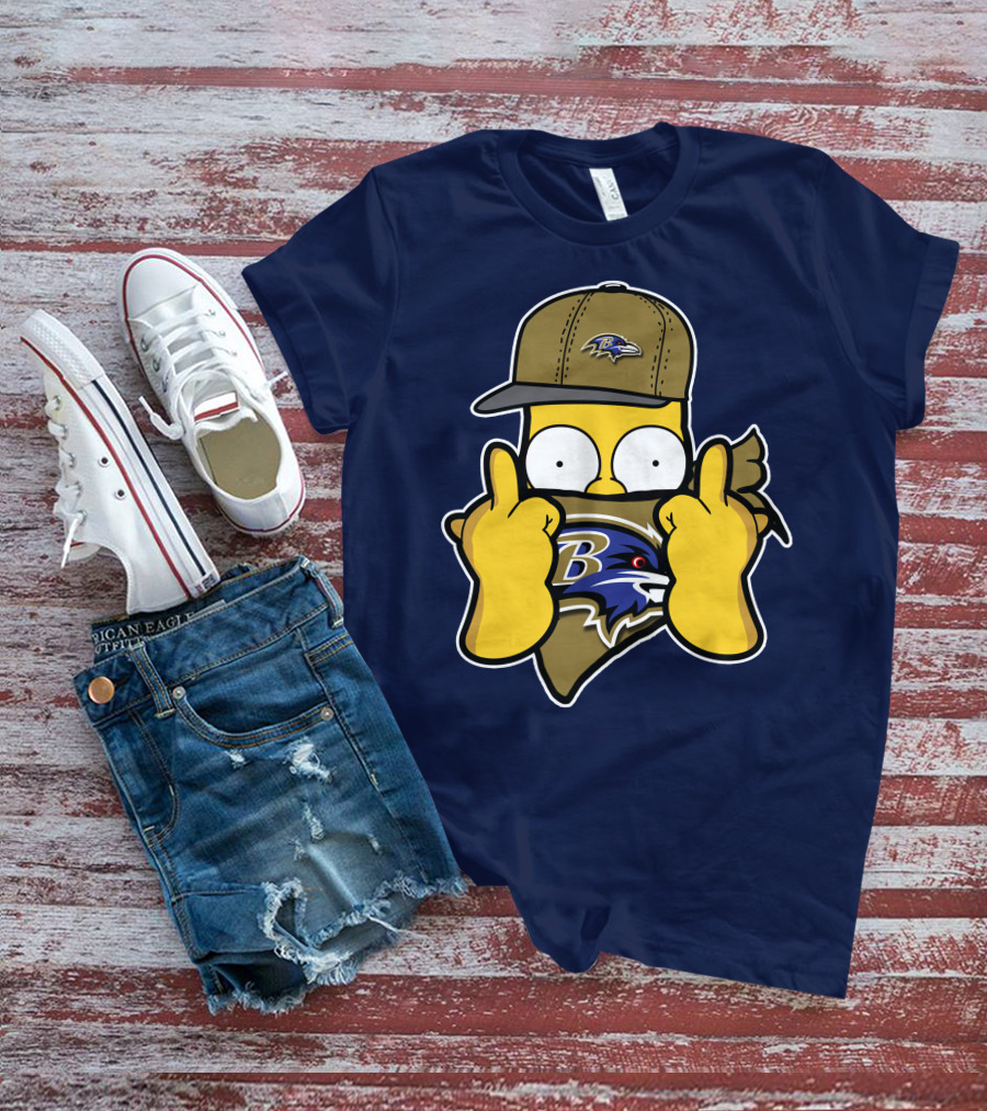 Baltimore Ravens Homer Simpson Parody Nfl Logo T-Shirt