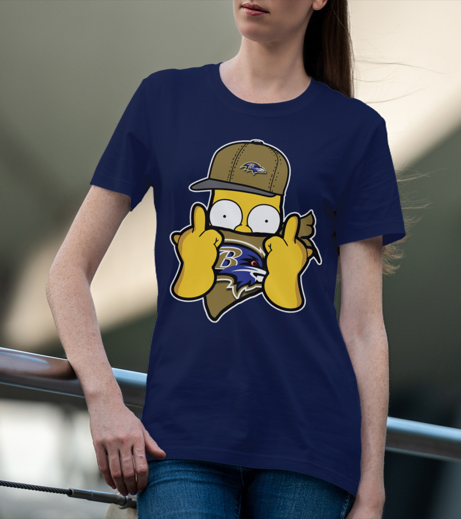 Baltimore Ravens Homer Simpson Parody Nfl Logo T-Shirt